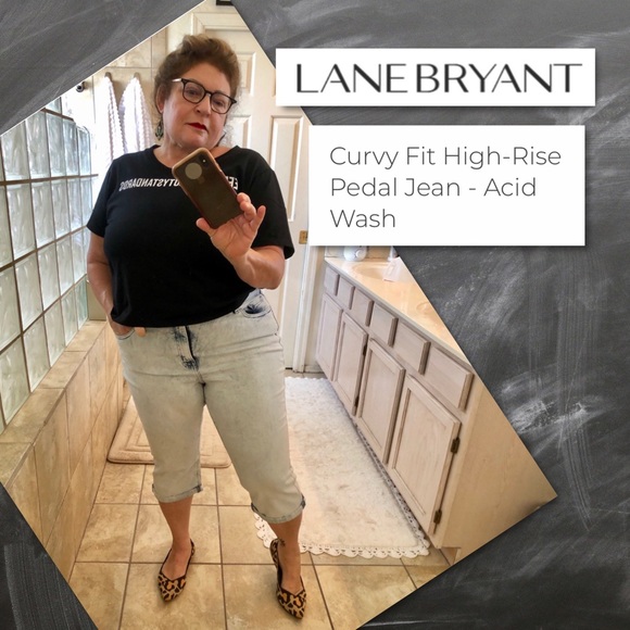 Lane Bryant High-Rise Acid Wash Pedal Jeans NWT - Picture 14 of 16